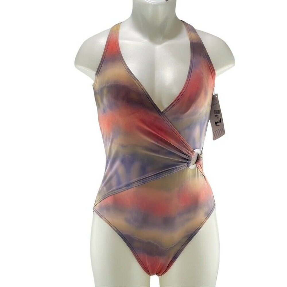 IF Swimsuit Multi-color Tie Dyed Scoop Soft Cup 1 Piece Women's Size 10 NEW $90